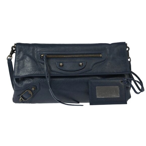 Balenciaga Navy Classic Envelope 2way Clutch - Picture 1 of 10